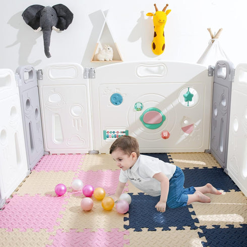 12 12 Inch 16 0.4" Foam Floor Mats for Kids, x Tiles thickness Foam Play Mat, Non-Toxic Square Interlocking Floor Mats