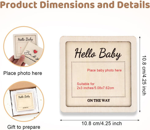 Fukaisu Baby Picture Frame, Wooden Pregnancy Announcement Keepsake Grandparent Pregnancy Gender Reveal for Grandma