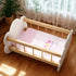 2 Set 12-15 Inch Set BABESIDE Pcs Baby Doll Bedding for Dolls, Pink Polka Dot Baby Doll Blanket and Pillow with Cute