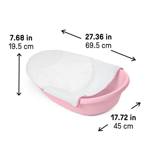 4-in-1 2 0M+ Ingenuity Room to Soak Baby Bath Tub in Pink, Newborn to Toddler, Adjustable Full Coverage Sling