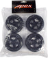 Apex RC Products 1/10 On-Road Black 5 Spoke Wheels with V Tread Rubber Tires (Set of 4) #5000