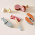 Set, ROBOTIME Wooden Play Food Cutting Meat & Eggs Pretend Play Toy Food for Play Kitchen with Shopping Bag Kids
