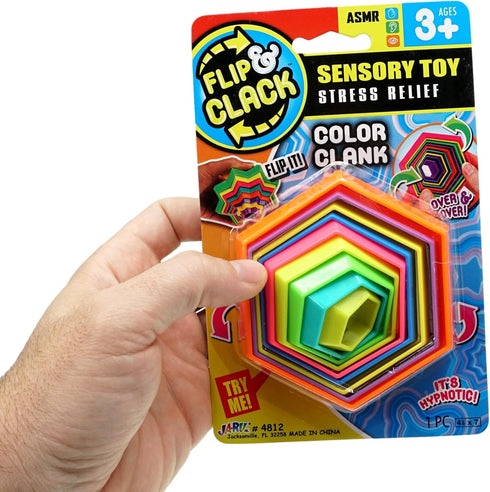 JA-RU Shapes Fidget Toys Flip & Crack - 3 Packs Magic Fidget Rattle Toy for Kids & Toddler, Stress Relief