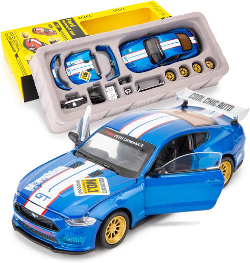 1/42 Ford Mustangs Car Model, Take Apart Assembled Car, DIY Educational Building Toys for Children
