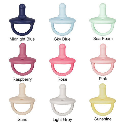 Sweet Child Pacifiers Set of 6, 0-18 Months, Ultra-Light Silicone Binkies with Collapsible Handle & 3 Air Holes