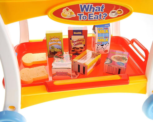 Set Set PowerTRC Tea Toy for Little Girls, Tea Trolley Cart w/ Tea Pots Cups Accessories, Tea Party Kitchen Pretend