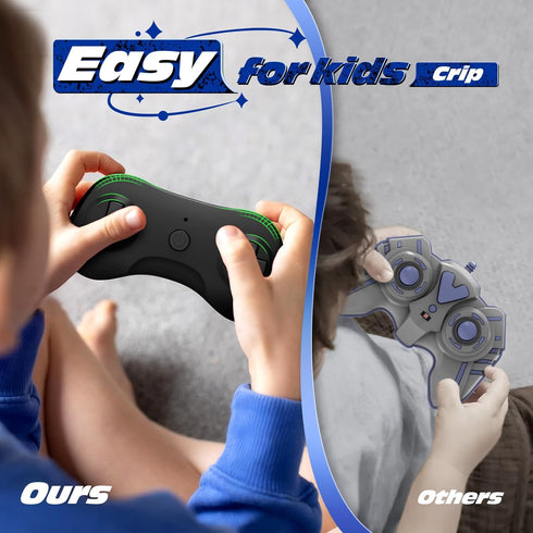2.4GHz 4WD 360 6-8, 8-12 Tecnock Remote Control Car, RC Cars with USB-C Easy Charging, Double Sided Rotates and Flips