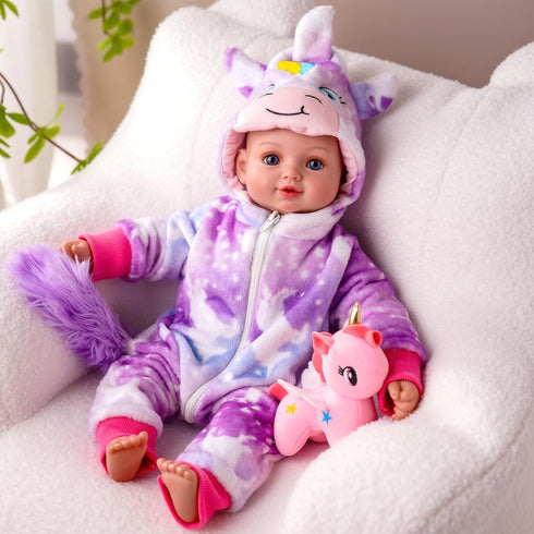 15-Inch 4 5 6 7 8 9 BABESIDE Baby Doll Girl - Realistic Baby Doll with Blue Eyes, Soft Body in Unicorn Outfit Life Like