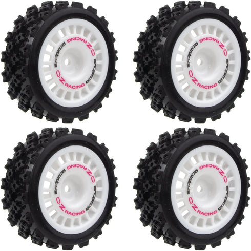 1/10 RC Rally Car Wheels Rims & Rubber Tires 12mm Hex Drive Hub for Tamiya TT-01 TT-02 TT-01E XV-01 DF-03 HPI HSP