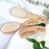 ZYMECH 3pcs Personalized Wooden Baby with Name Hair Brush and Comb Bristles Baby