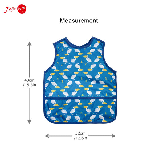 Joyo roy Mess Proof Waterproof Baby Bibs for Eating, Soft Machine Washable Sleeveless Smock Bib for Boys 1-3 Years