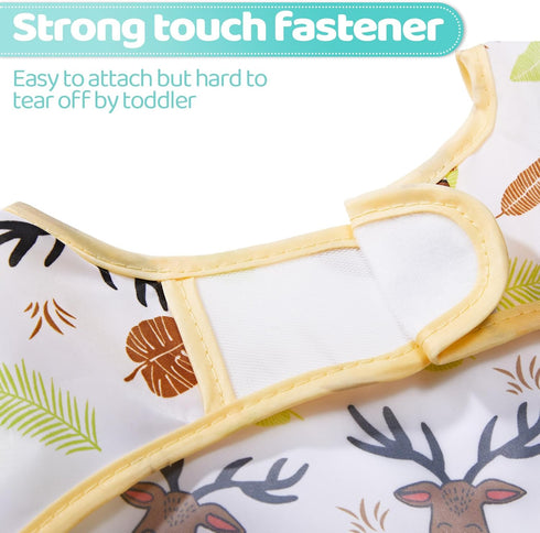 Pack Tarpop Long Sleeve Bibs Infant Smocks Multi Waterproof Soft Sleeved Bibs for Babies Toddler Eating Feeding