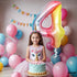 KatchOn Giant Rainbow 4 Balloon - 40 Inch Number 4 Balloon for Unicorn Birthday Decorations