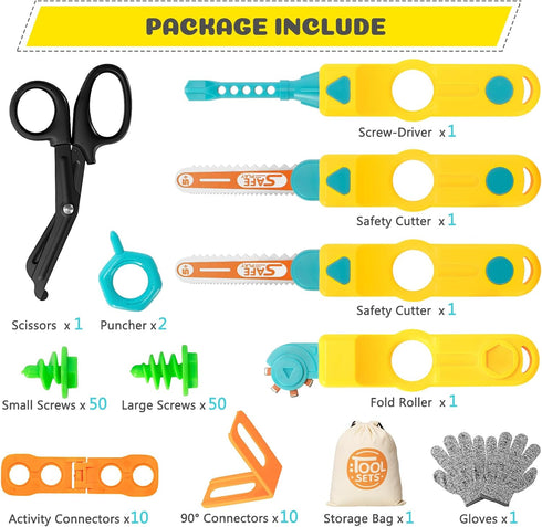 RIANEAN 5 6 7 8+, Cardboard Cutter Tools for Kids, Cardboard Construction Kit for Age Creative STEM Educational Toys