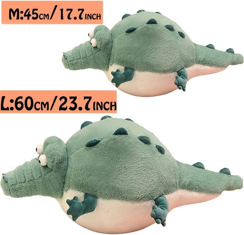 17.7'' Alligator Stuffed Animal, Funny Plush Toy, Chubby Crocodile Body Pillow, Unique Fat Crocodile for Kids Birthday