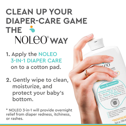 3-in-1 24 oz Diaper Care - Baby Cream, Cleanser & Lotion Organic - Diaper Rash - Rash Ointment - Cream to Clean