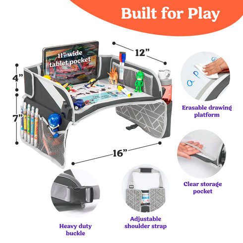 PILLANI Kids Travel Tray & Diaper Bag Bundle - Perfect for Family Trips