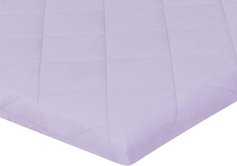 Pastel Lavender Purple Pack n Play Quilted Mattress Sheet, Ultra-Soft Portable Crib Sheet for Baby Girls