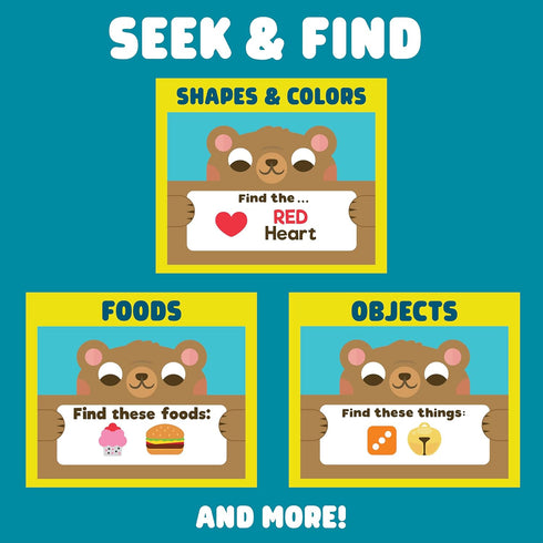 Chuckle & Roar - Sensory Seek & Find Bear, Scavenger Hunt Game for Toddlers, Great for Car Rides