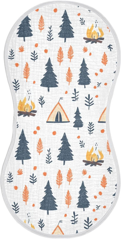 siphylline Set 2, 22x11in Camping Cotton Burp Cloths Baby Soft Touch Baby spit up Rags for Babies boy and Girl