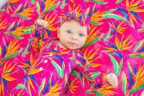 Bird of Paradise Fitted Crib Sheet, Made from Viscose from Bamboo and Spandex Material, Fits Standard Crib and Toddler