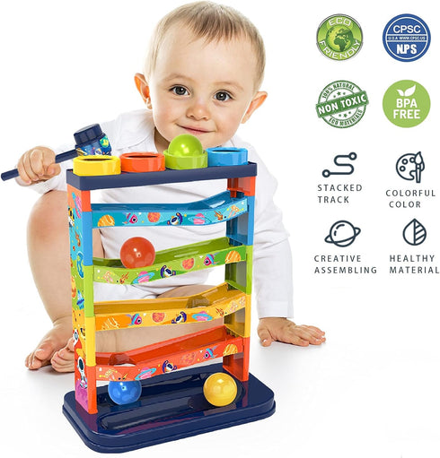 Pound a Ball Toy for Toddlers - STEM Developmental Learning Activity Toy for Boys and Girls, Great Gift