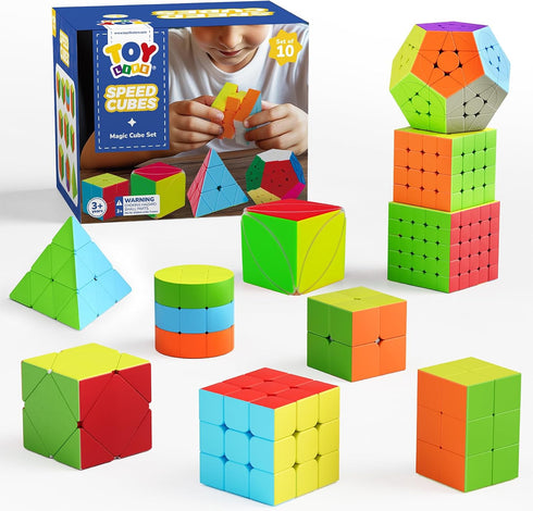 STEAM Life Speed Cube Set 10 Pack Magic Cube | Includes 2x2