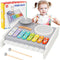 Kids Musical Instruments Piano Drum Set - 5 in 1 Montessori Toys