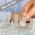 Gamie 14 Inch Glass Chess Set for 2 Players - Elegant Design - 32 Frosted and Clear Pieces - Durable Build