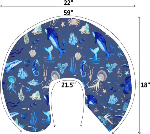 Cute Sea Animals Baby Nursing Pillow Covers for Boy Girl Turtle Whale Jellyfish Sea Horse Nursery Pillowcase
