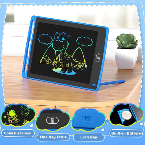 12 Pack 8.5 Inch 3 4 5 6 7 8 Party Favor LCD Writing Tablet for Kids, Colorful Drawing Doodle Board, Erasable Doodle