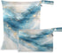 Haskirky Watercolor Marble Blue 2 Pcs Cloth Diaper Wet Dry Bags,Waterproof and Washable