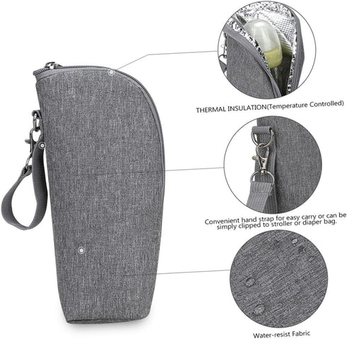 Toyvian Portable Insulated Bottle Carrier Handheld Bottle Bag for Travel Keeps Warm for Hours Leak Design for Outdoor