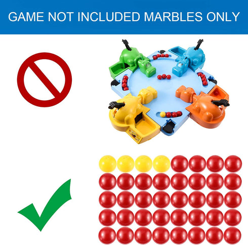 Gejoy 42 Pieces Game Replacement Marbles, 2 Sets Compatible with Hungry Hungry Hippos, 38 Red and 4 Yellow