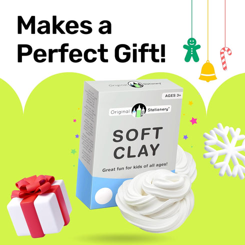 1.3 Lbs/600g Original Stationery Soft Clay for Slime Making - Moldable Modeling Clay for Kids, Blend with Glue