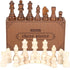 AMEROUS Wooden Chess Pieces with 2 Extra Queens / 3.0 Inch King / Storage Bag & Instructions for Chess Board