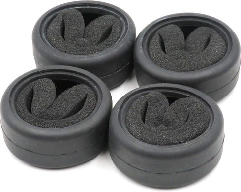 hobbysoul 4pcs RC 1/10 On Road Slick Tire Rubber Tyre Fit for 1:10 Touring Drift Car Wheel Rim