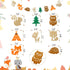 Boao 4 Pieces Baby Shower Decorations - Welcome Baby Woodland Banners Forest Animal Garland
