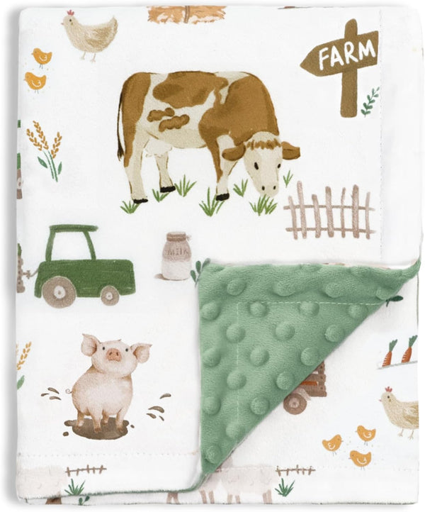 HOMRITAR Baby Blanket for Boys Girls Soft Plush Minky Toddler Blanket with