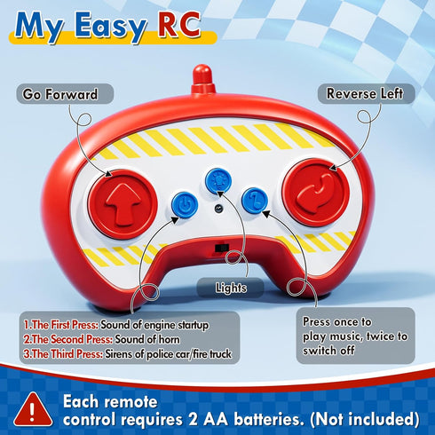 3-5, 3+ 3 4 5 Lehoo Castle Remote Control Car for Toddlers, Fire Trucks for Toddlers Remote Control Police Car Toy