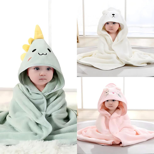 Gucilulu 3 Pack Hooded Baby Towel - Premium Soft Bath Towel for Baby, Newborn,Infant - Ultra Absorbent,Natural Baby