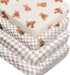 FIGEPO Fitted Baby Neutral Crib Sheets Bear and Buffalo Check Plaid Breathable Unisex