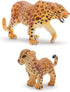 Gemini&Genius Leopard Toys for Kids, Safari Animal Cheetah Family Playset Figures, Wildlife Models for Birthday Gifts