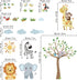 Whimsical Forest Animal Wall Stickers for Nursery - Elephant, Lion & Giraffe Decals
