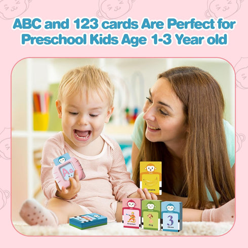 Cards-296 1 2 3 4 Toddler Girls Toys Talking Flash Sight Words, Educational Toys for Year Old, Speech Therapy&Autism
