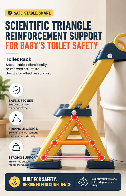 Gorocking Kids Potty Training Toilet Seat with Step Stool Ladder, Bear Design, Adjustable Height, Non-Slip Steps, Soft