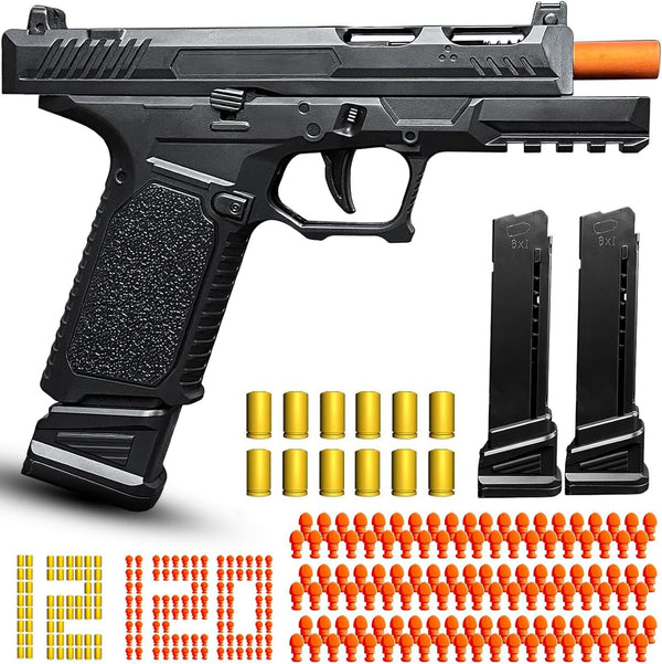 Automatic Shell Ejecting Toy Gun Pistol, Soft Bullet Toy Gun for Boys,