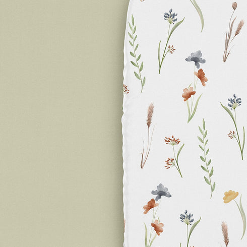 Set 2p Sweet Jojo Designs Boho Floral Garden Flower Girl Baby Bassinet Sheets Fitted Sheet Infant Newborn Nursery Oval