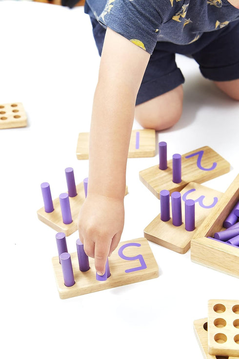 Counting Peg Board | Montessori Math and Numbers for Kids | Wooden Math Manipulatives