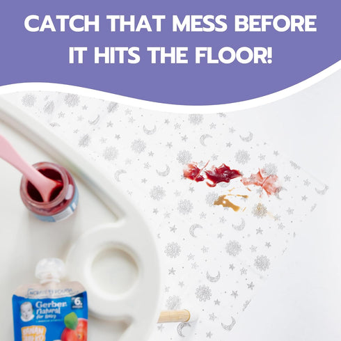 30 Pack 49"x49" 100% 30 Pack) Disposable Splat Mats by Eli with Love - Extra Large Waterproof Baby Splat Mat for Under